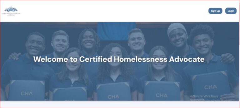 Certified homelessness Advocate